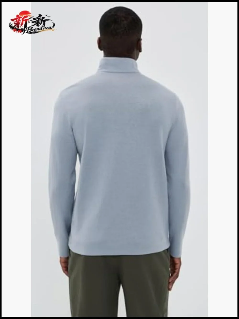 Cotton Blend Double Quarter Zip Pullover Sweater Long Sleeve Zip Neck